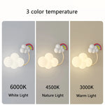 lampe murale moderne nuages avions cerfs volants étoiles arc ciel enfants led multicolore