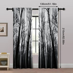 rideau noir forêt moderne polyester 75x166 105x230 130x210 deux pièces