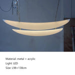 suspension lumineuse moderne minimaliste blanc translucide métalliques fixations ampoules led 115cm 98cm