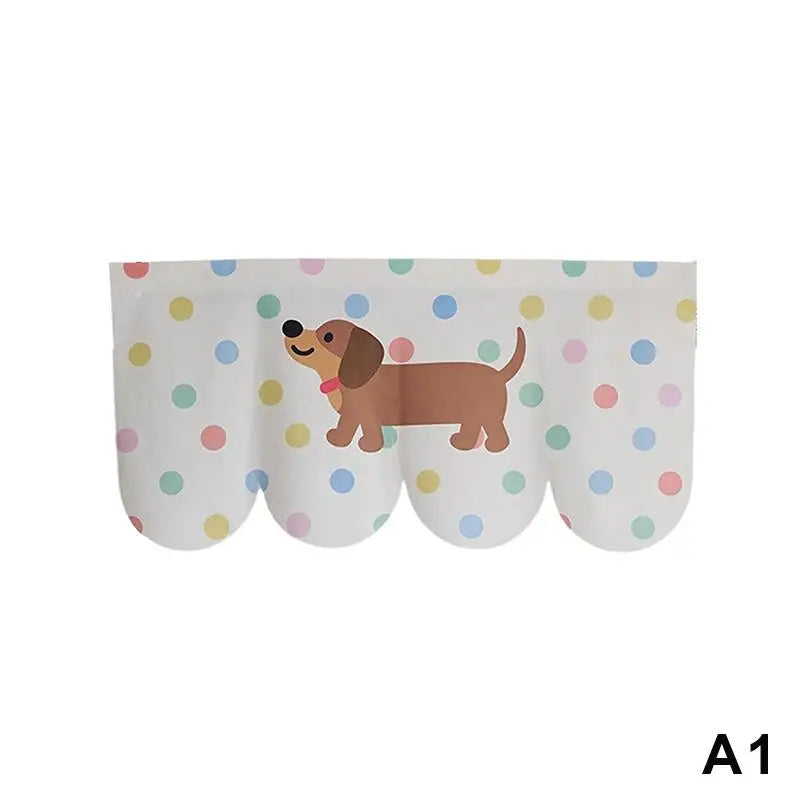 rideau décoratif adhésif carreaux pois rayures animaux mignons bleu clair blanc orange beige rose