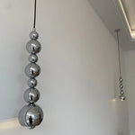 Suspension moderne argentée boules multiples salon chambre éclairage 15 30m² cordon noir