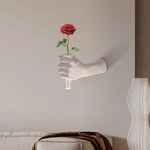 vase mural main blanc vase transparent minimaliste fixations murales deco moderne