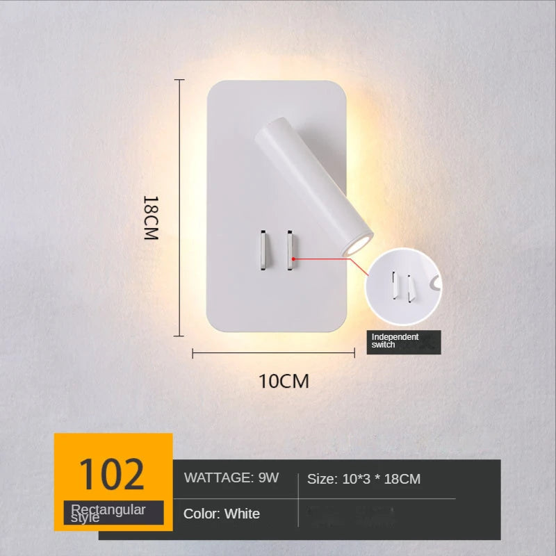 lampe murale moderne led blanc noir étude chambre coucher entrée salle manger cuisine