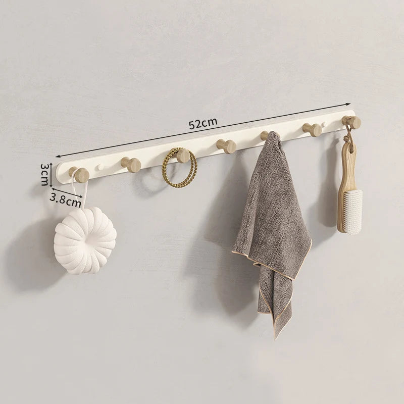 porte sacs mural moderne fixations vis texture bois naturel blanc minimaliste