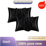 protège oreiller satin violet rose noir champagne moderne doux lit coton polyester