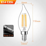ampoules led transparentes filament doré base e14 moderne vintage 6w 4w cold warm white