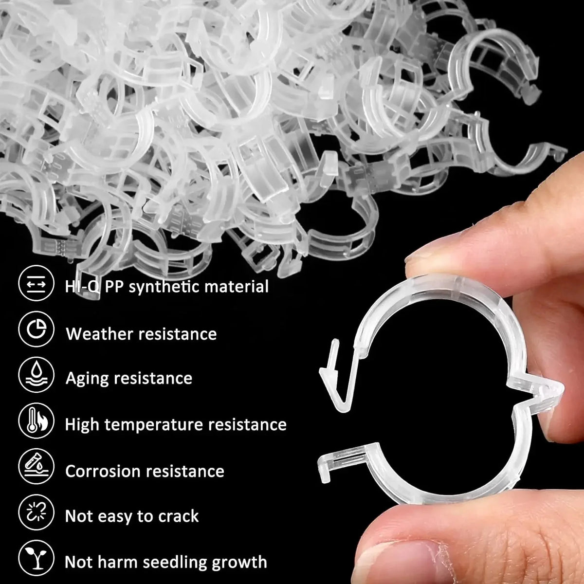 clips végétation transparent clips plastique utilitaire jardin 100pcs 200pcs 300pcs 500pcs 50pcs fixations