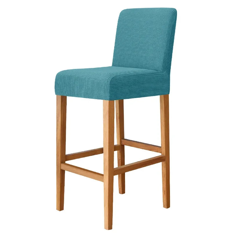 Housse chaise jaune rayée moderne adhésive polyester bar stool banquet
