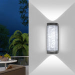 applique murale moderne gris métallisé translucide ip65 led 6500k 3000k extérieur résistante água