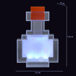 bouteille médicament led rechargeable pixel art contemporain transparent rouge bleu table chambre
