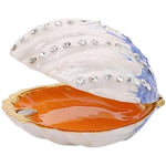 coquillage décoratif boîte rangement velours strass rayures horizontales boucles oreilles moderne respectueux environnement