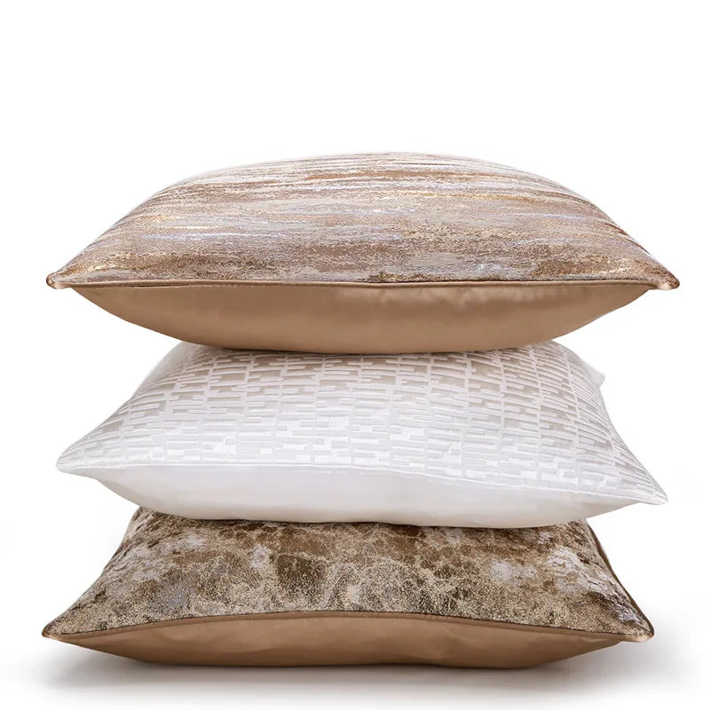 housse coussin doré contemporain polyester carré 50x50 45x45 30x50cm sofa décoration chambre voiture