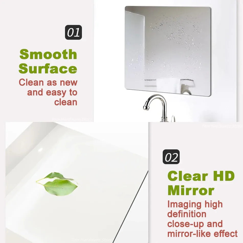 miroirs autoadhésifs acrylique blancs 3d décoration moderne stickers muraux rectangles ovales carrés