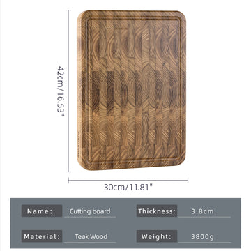 planches découpe bois teck marron rustique motifs chevron grain visible modernes couteaux