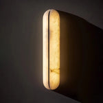 appliques murales modernes éclairage cuisine salle manger veines marbrées semi translucides lumière LED beige