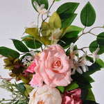 guirlande florale artificielle romantique rose pivoine feuilles vertes intérieur décoration maison anniversaire mariage