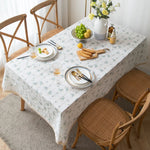 nappe table fleurs blanche verte beige bordure dentelée classique romantique extérieur