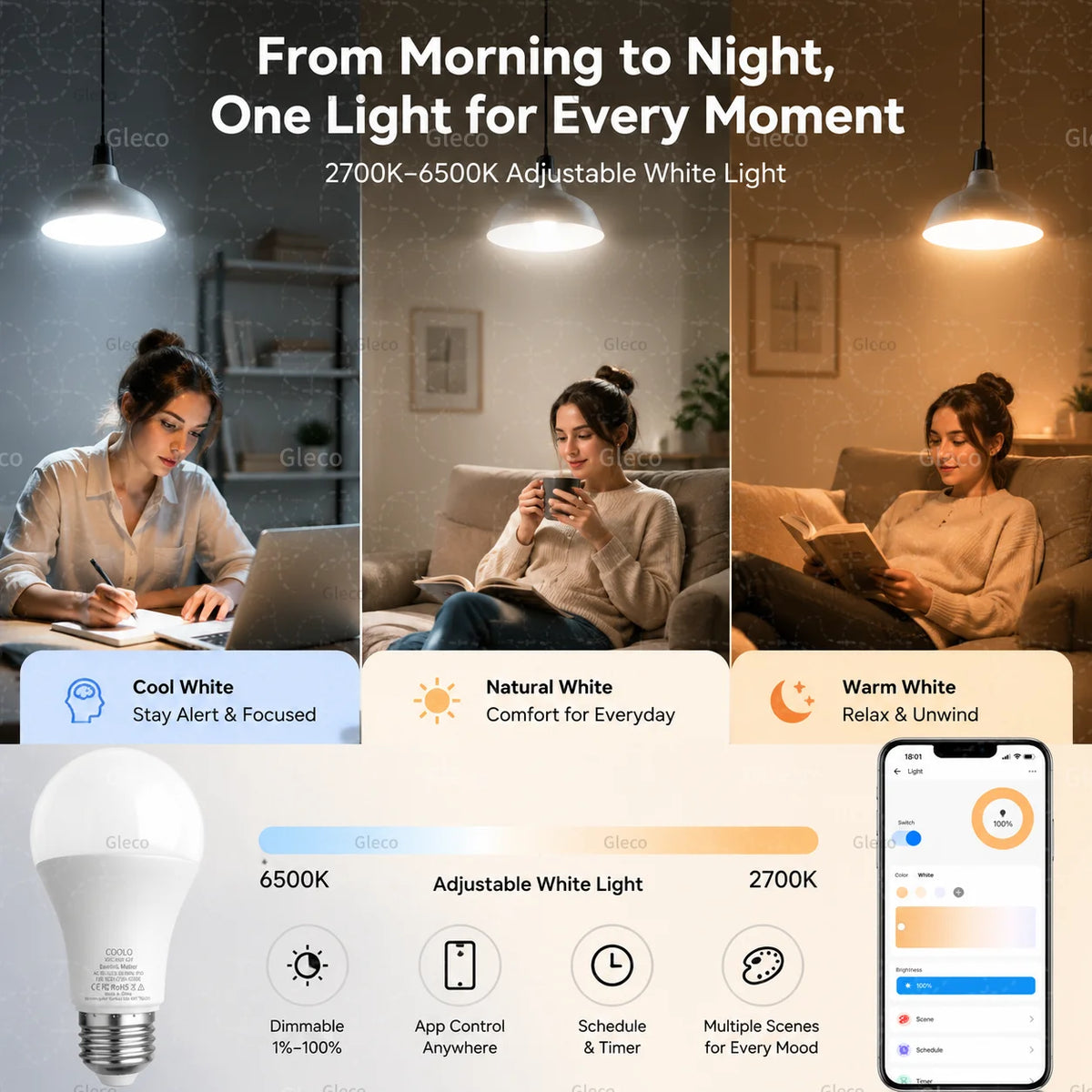 ampoule led intelligente e27 blanc moderne application ewelink google alexa homekit matter