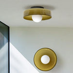 Lampe murale moderne minimaliste verre opaque or jaune vert blanc marron clair fixée mur