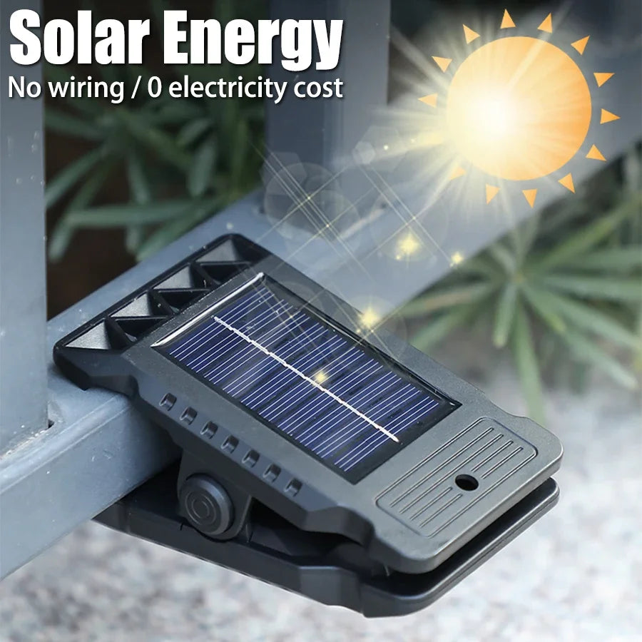 lampe solaire led étanche détecteur mouvement clipser moderne extérieure patio jardin camping ip65 abs