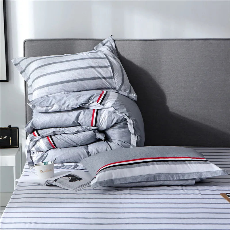 taies d'oreiller rectangulaires bleu clair gris motifs géométriques moderne non toxique 100 polyester 48x74cm