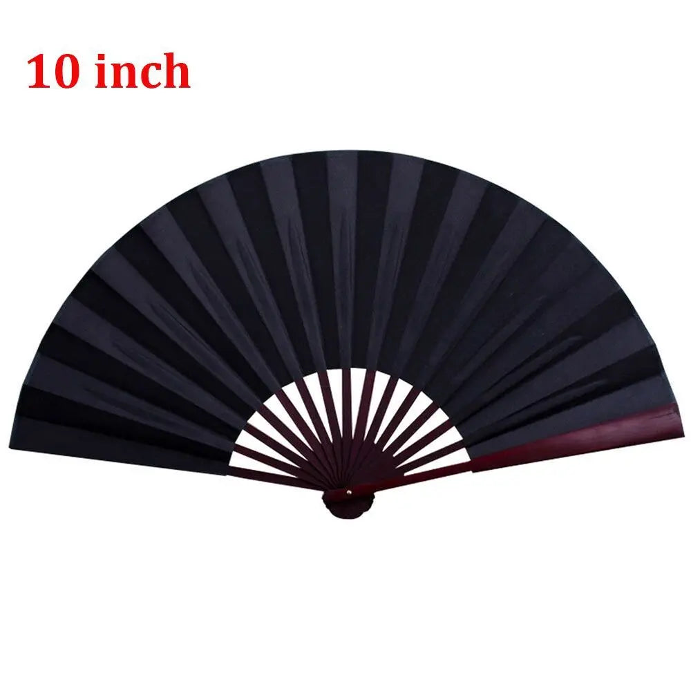 éventail pliant 10 pouces blanc rouge noir classique rayures clips double face