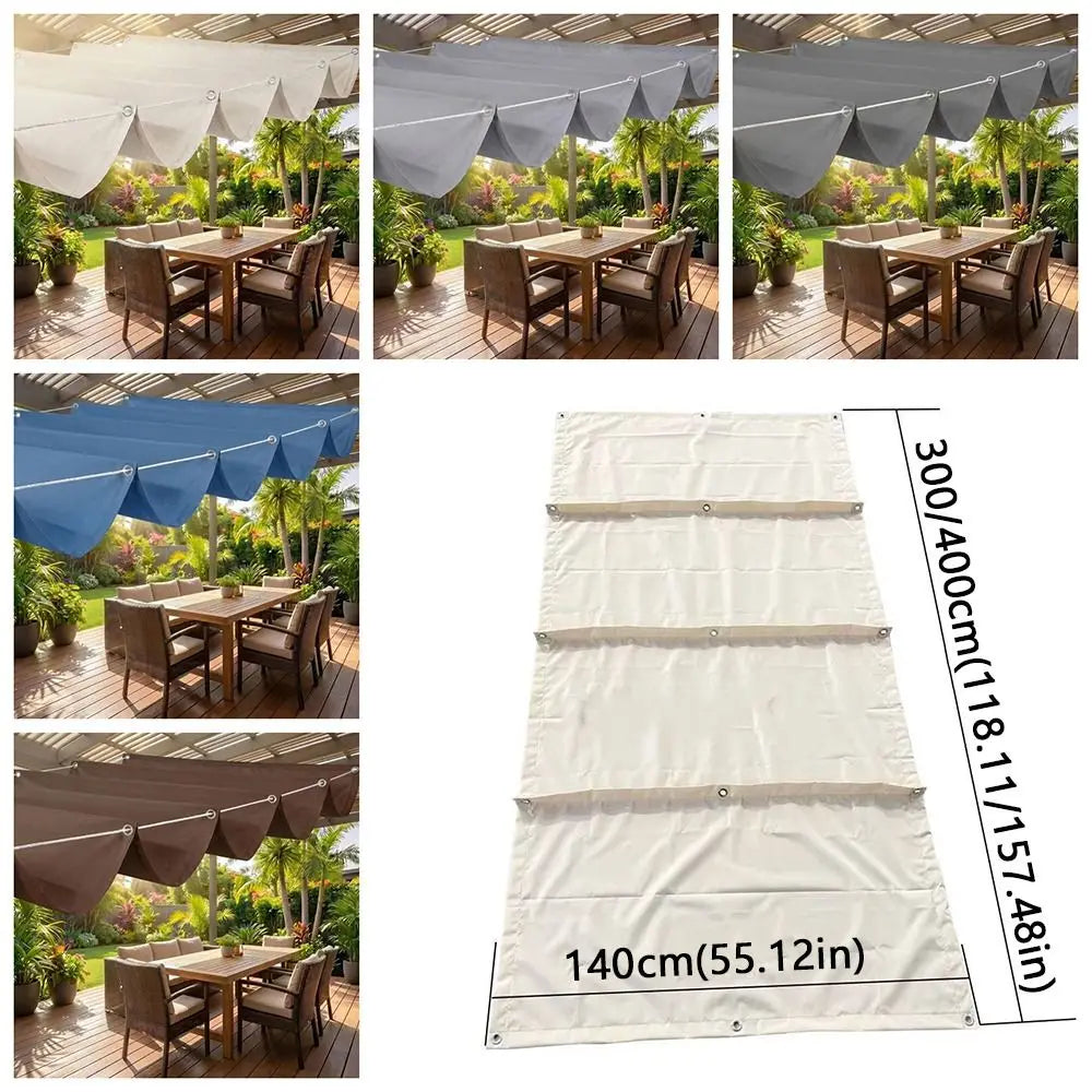 toile parasol moderne résistante l'eau gris beige bleu texture tissée protection solaire jardinet opacité