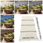 toile parasol moderne résistante l'eau gris beige bleu texture tissée protection solaire jardinet opacité