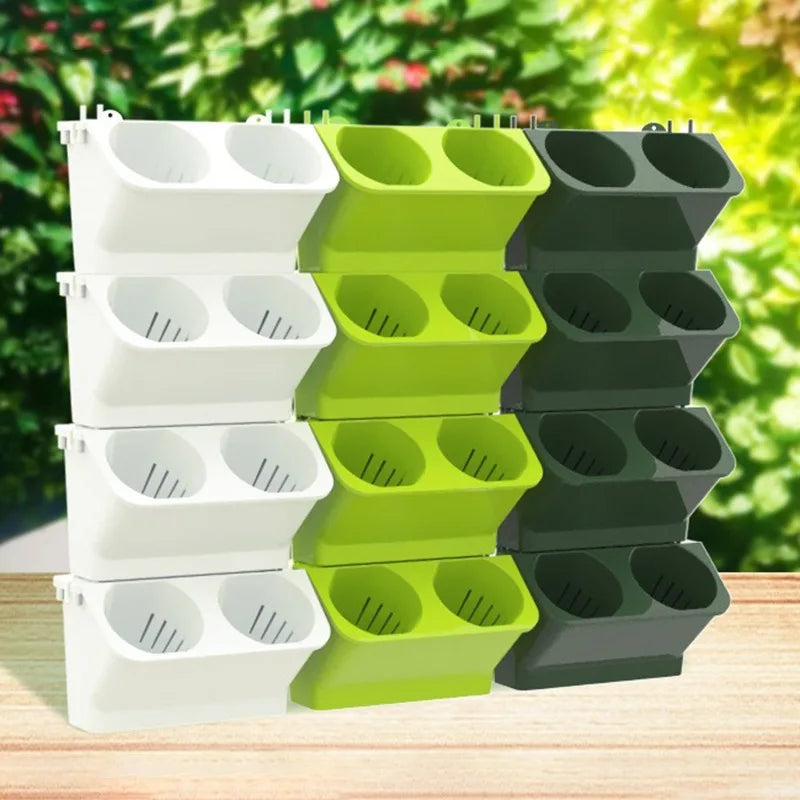 pots plantes suspendus mural blanc vert moderne plastique ø24cm 57cm