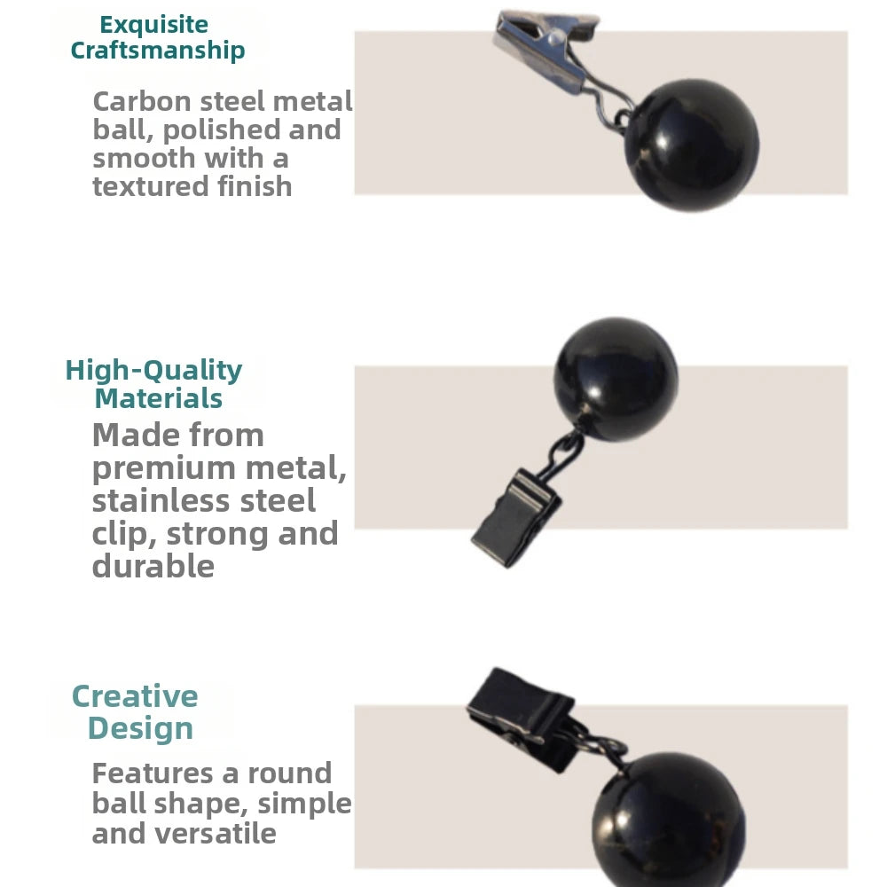 clips nappes noirs ronds brillants texturés modernes simples 5.7cm 2.2cm 6cm 2.5cm clips boule