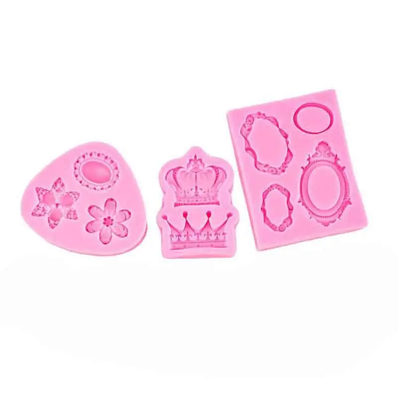 moules gâteau silicone rose doré motifs floraux couronnes cercles vintage baroque respectueux environnement