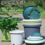 pots fleurs vert blanc gris moderne simples grille drainage plateau support