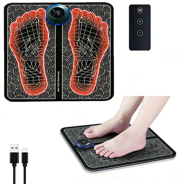 tapis massage pieds électrique ems moderne télécommande ajustable relaxation musculaire confortable minimaliste