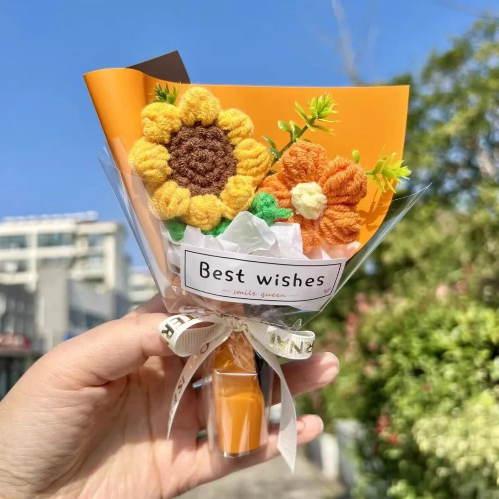 bouquet fleurs artificielles orange blanc jaune feuilles vertes ruban blanc créatif décoration intérieure pâques