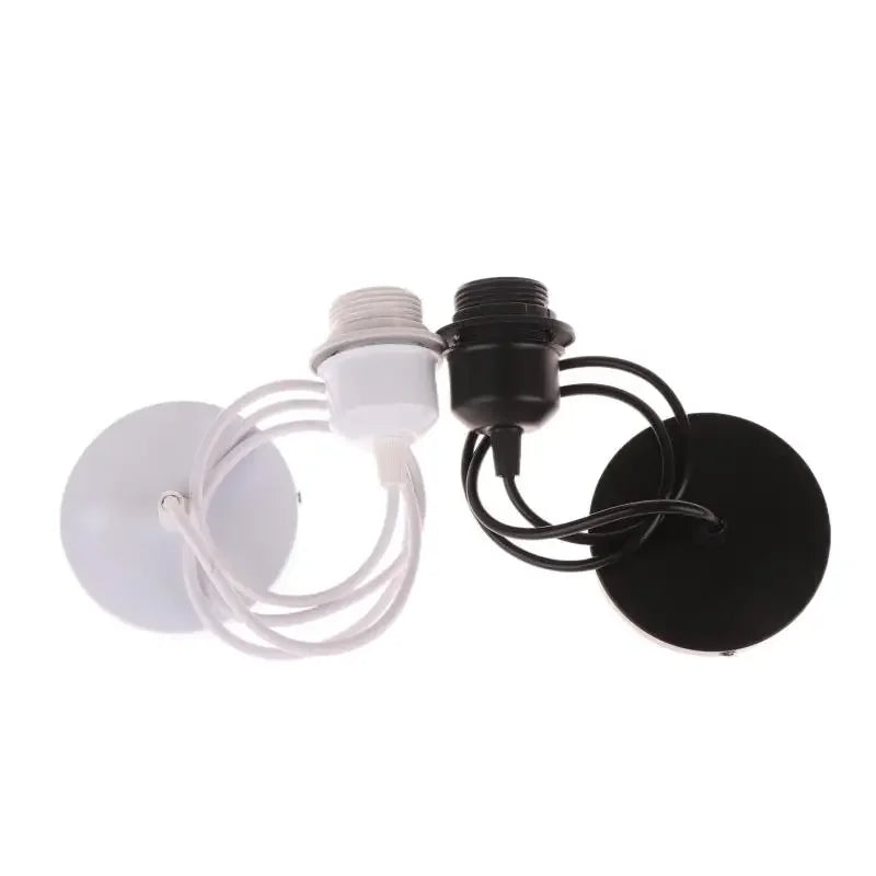 suspension lumineuse moderne noir blanc adhésif câble électrique douille disque fixation rond lisse