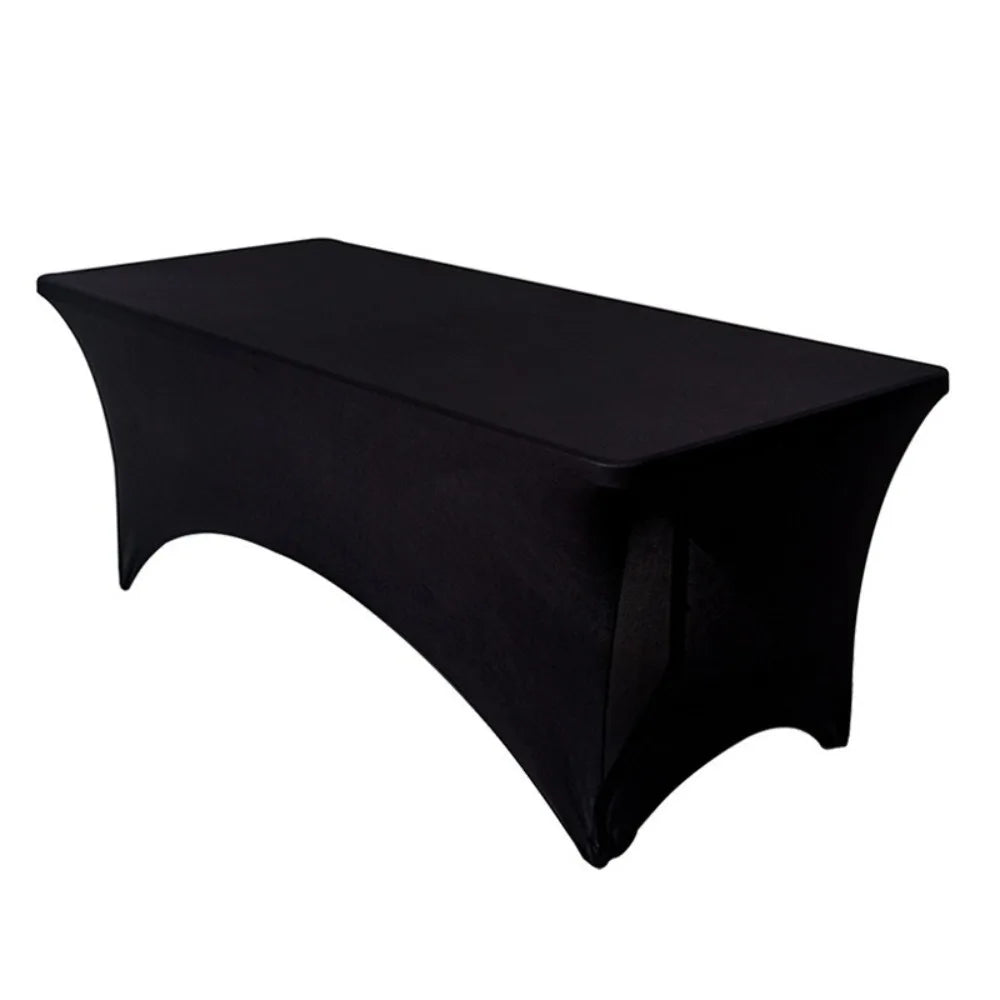 housses table réutilisables noires solides modernes adhésives fête pâques 4ft 6ft 8ft polyester