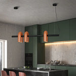 Suspension lumineuse moderne tubulaire contemporaine gris noir rouge ampoules intégrées