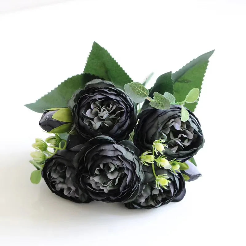 bouquet fleurs artificielles soie décoration maison mariage anniversaire fêtes extérieur roses pivoines classique