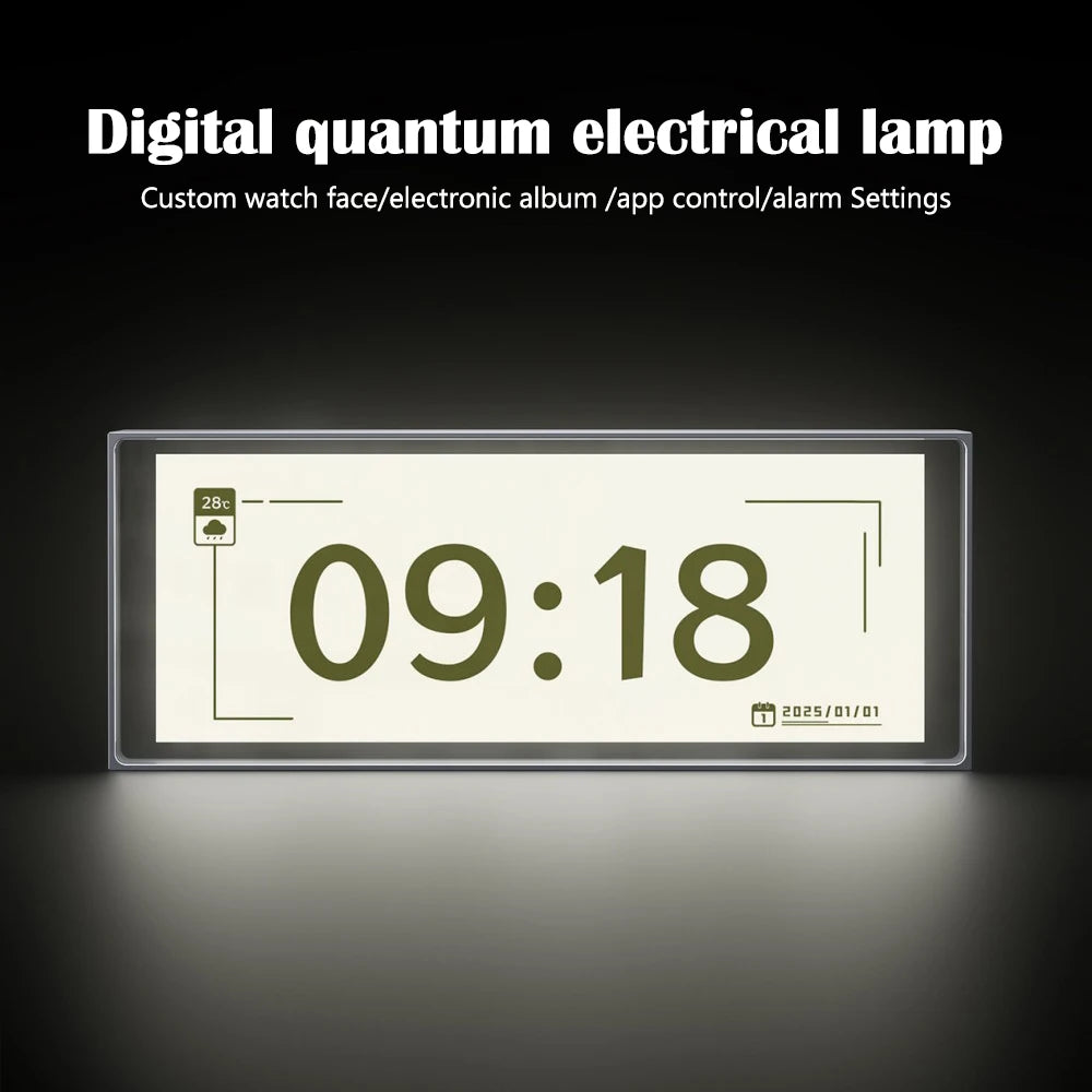 veilleuse led horloge numerique ecran hello moderne technologie vert noir touchscreen