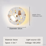 lampe murale pierre LED blanc minimaliste texture granulaire 220V 249 2000lm interrupteur câble
