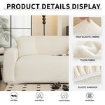 housse canapé velours doux beige clair moderne confortable peluche épaisse extensible elastic lavable machine