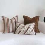 housse coussin carré moderne marron géométrique polyester 45x45cm 30x50cm decoration intérieure jacquard opaque
