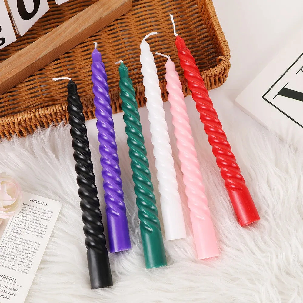 bougies spirales classiques noires violets vertes blanches roses maison mariage