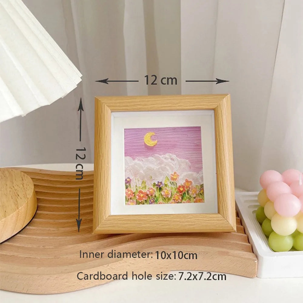 cadres photo bois clair miniature décoratifs paysages fleurs transparents adultes