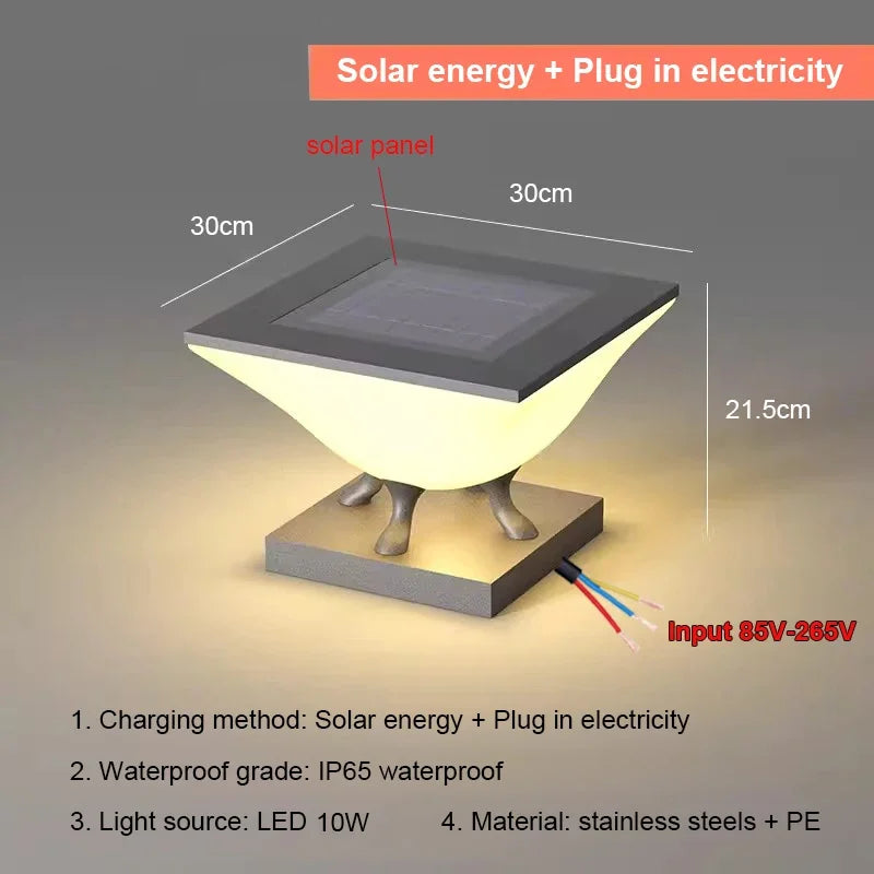 lumière solaire moderne pieds métalliques blanc gris contemporain minimaliste led