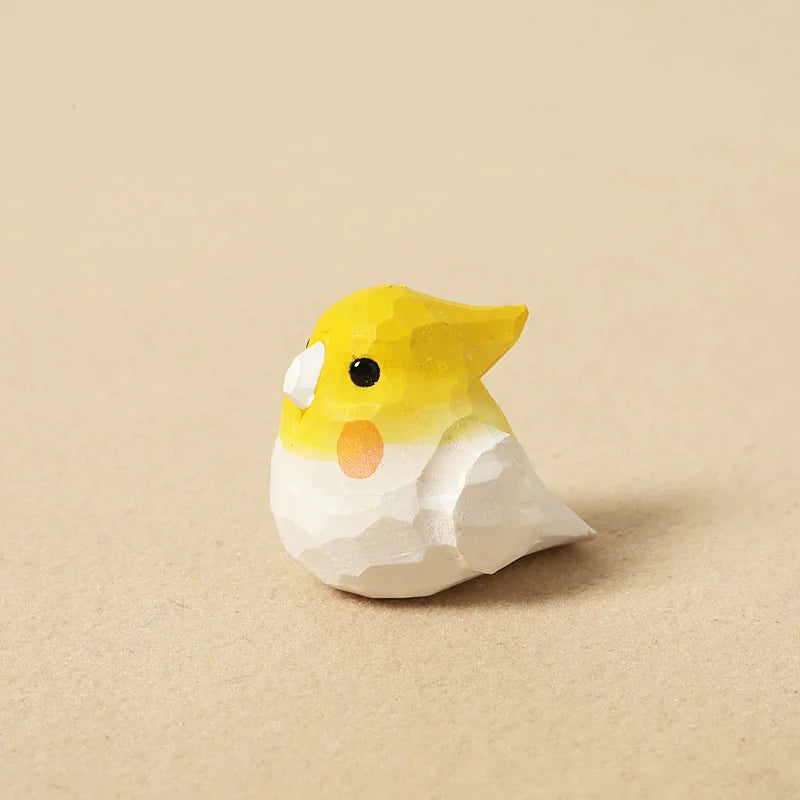 figurine bois oiseau perroquet decor minimaliste geometrique chambre decoration noel artisanal