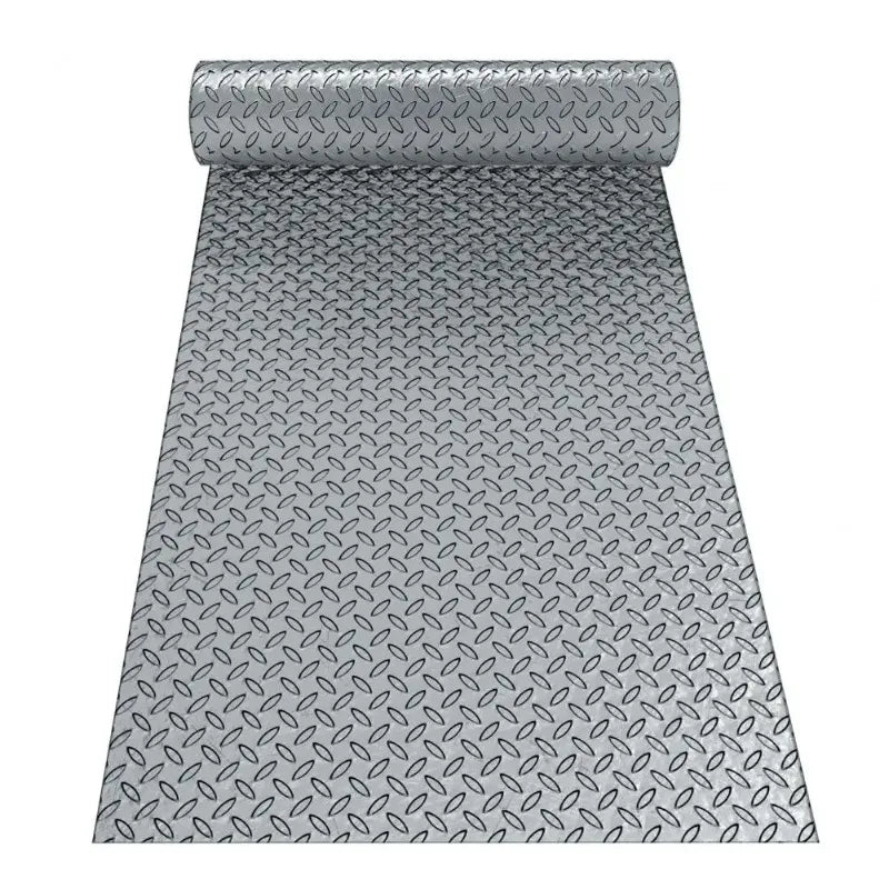 tapis sol pvc antidérapant texture diamantée gris moderne résistant corrosion salle sport parking voiture