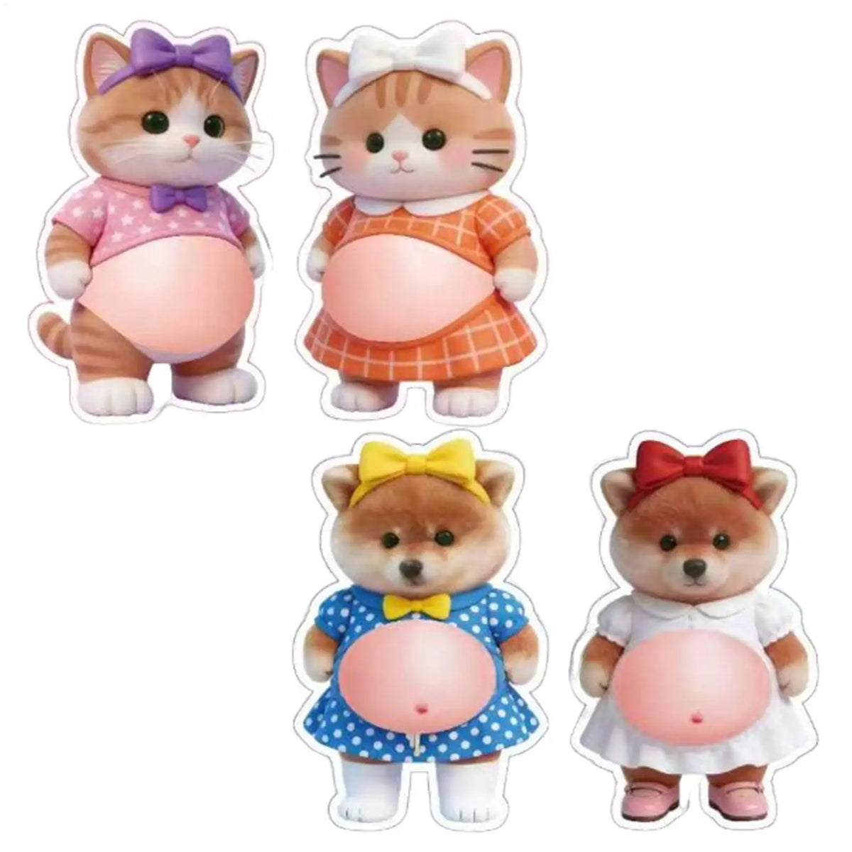 autocollants animaux compagnie dessin animé rose orange blanc violet jeunes enfants adolescents téléphone laptop