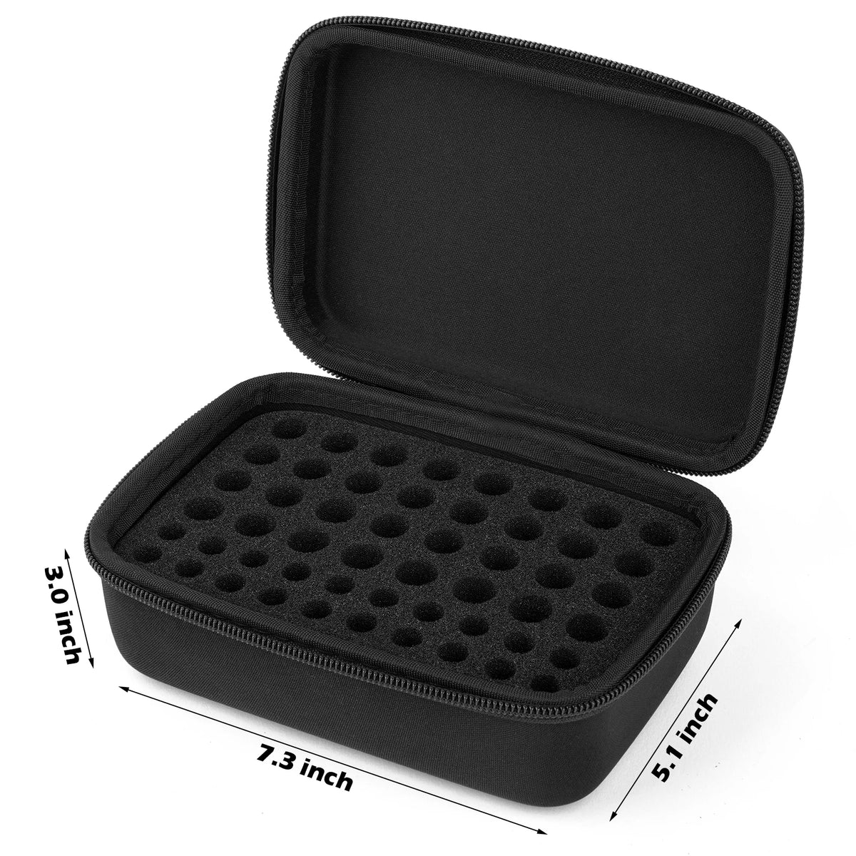 boîtier rangement batteries 32 AA 20 AAA noir texturé mousse utilitaire compact