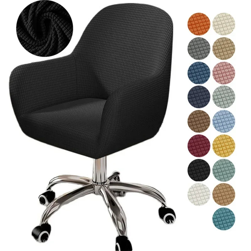 chaise moderne couverture tissu carreaux beige clair protection polyester elasthanne